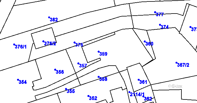 Parcela st. 359 v KÚ Hošťálkovice, Katastrální mapa