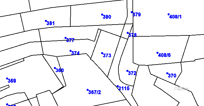 Parcela st. 373 v KÚ Hošťálkovice, Katastrální mapa