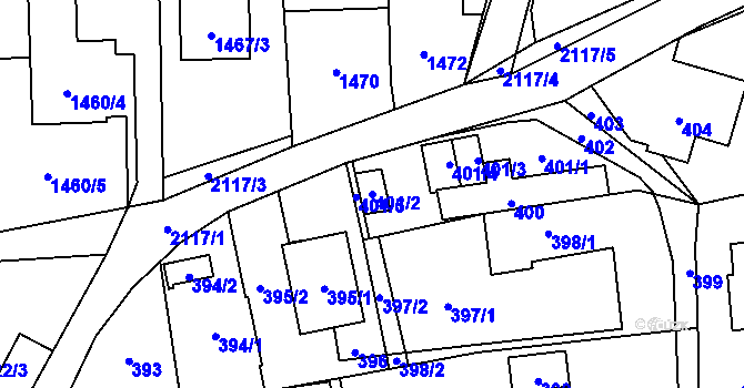Parcela st. 401/2 v KÚ Hošťálkovice, Katastrální mapa