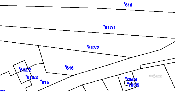 Parcela st. 617/2 v KÚ Hošťálkovice, Katastrální mapa