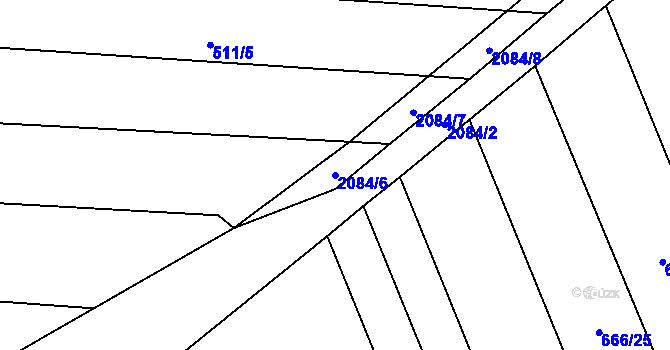 Parcela st. 2084/6 v KÚ Hošťálkovice, Katastrální mapa