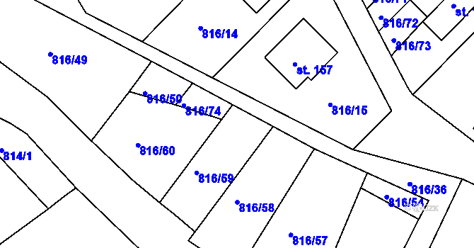 Parcela st. 816/51 v KÚ Hošťálkovy, Katastrální mapa