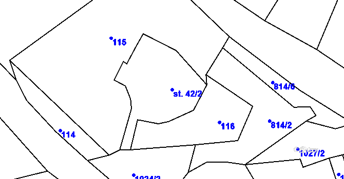 Parcela st. 42/2 v KÚ Hošťálkovy, Katastrální mapa