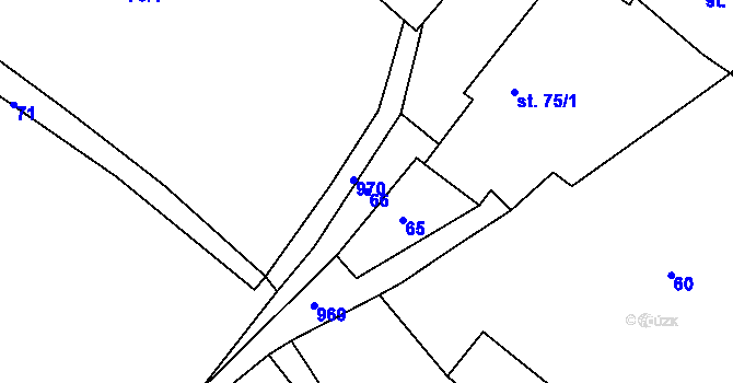 Parcela st. 66 v KÚ Hošťálkovy, Katastrální mapa