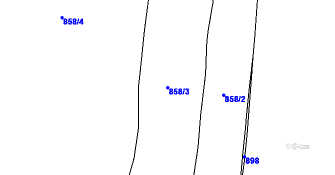 Parcela st. 858/3 v KÚ Hošťálkovy, Katastrální mapa