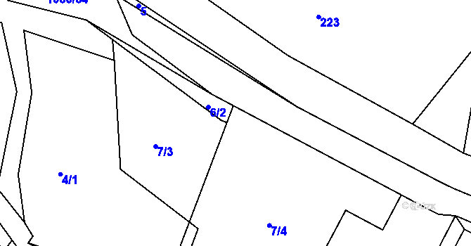 Parcela st. 6/3 v KÚ Vraclávek, Katastrální mapa