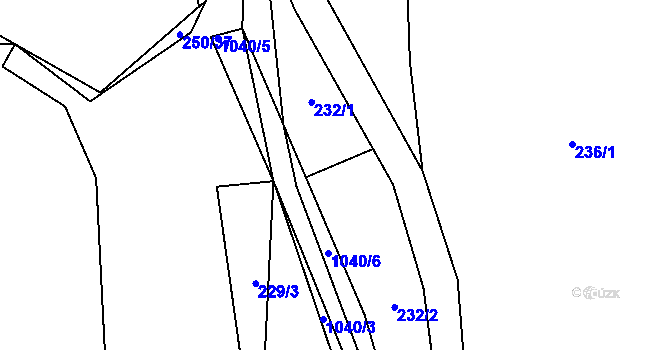 Parcela st. 232 v KÚ Vraclávek, Katastrální mapa