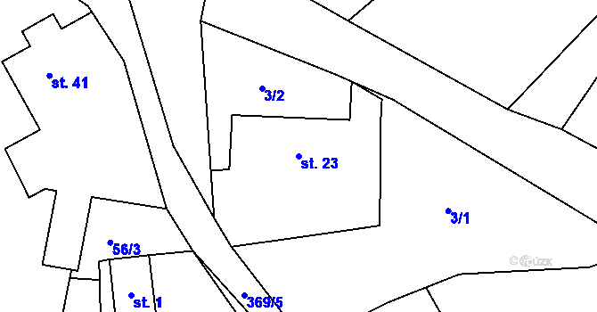 Parcela st. 23 v KÚ Hošťalovice, Katastrální mapa