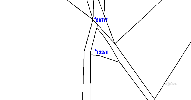 Parcela st. 122/1 v KÚ Hošťalovice, Katastrální mapa