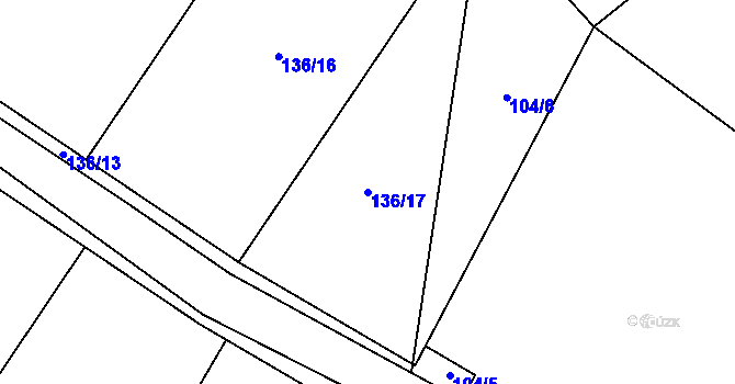Parcela st. 136/17 v KÚ Hošťalovice, Katastrální mapa