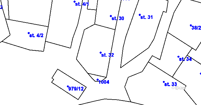 Parcela st. 32 v KÚ Hoštice u Volyně, Katastrální mapa
