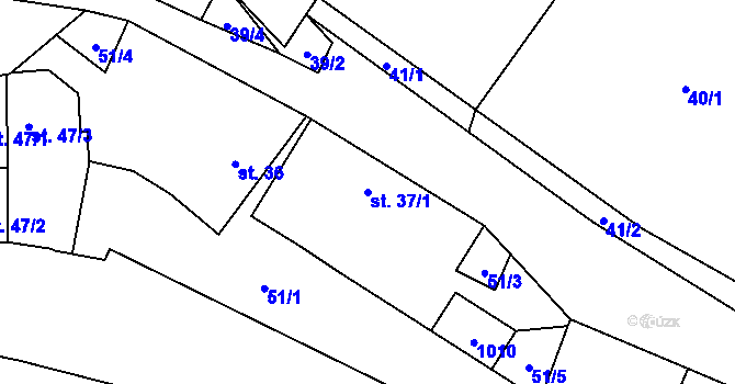 Parcela st. 37/1 v KÚ Hoštice u Volyně, Katastrální mapa