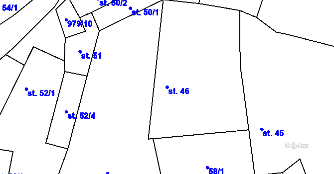 Parcela st. 46 v KÚ Hoštice u Volyně, Katastrální mapa