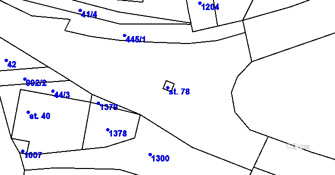 Parcela st. 78 v KÚ Hoštice u Volyně, Katastrální mapa