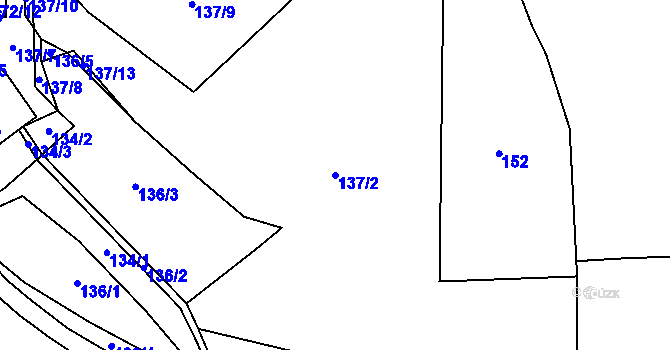 Parcela st. 137/2 v KÚ Hoštice u Volyně, Katastrální mapa