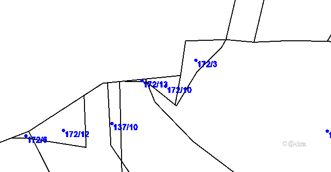 Parcela st. 172/10 v KÚ Hoštice u Volyně, Katastrální mapa