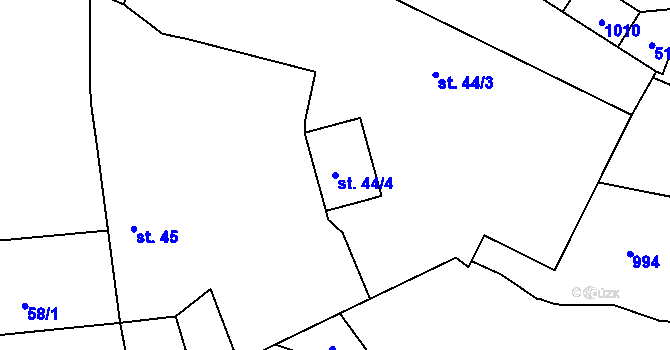 Parcela st. 44/4 v KÚ Hoštice u Volyně, Katastrální mapa