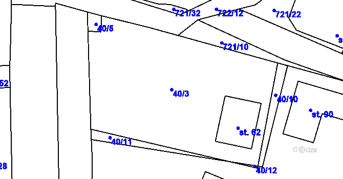 Parcela st. 40/3 v KÚ Přechovice, Katastrální mapa