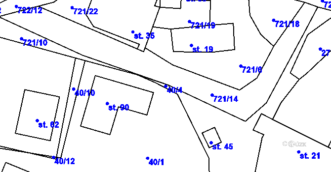 Parcela st. 40/4 v KÚ Přechovice, Katastrální mapa