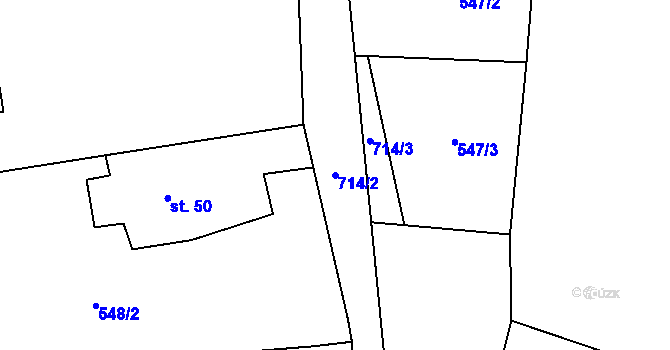 Parcela st. 714/2 v KÚ Přechovice, Katastrální mapa