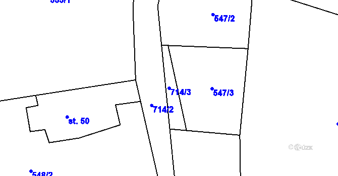 Parcela st. 714/3 v KÚ Přechovice, Katastrální mapa