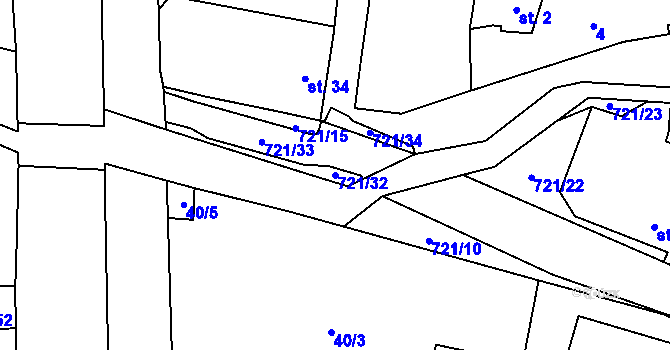 Parcela st. 721/32 v KÚ Přechovice, Katastrální mapa