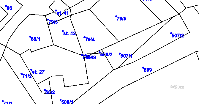 Parcela st. 508/2 v KÚ Hoštice u Nemyšle, Katastrální mapa