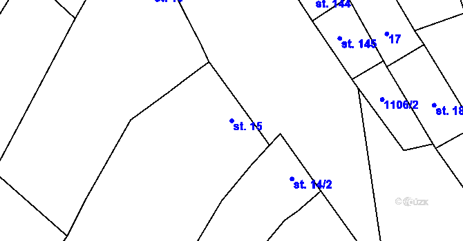 Parcela st. 15 v KÚ Hoštice u Litenčic, Katastrální mapa