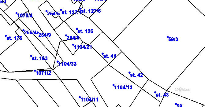 Parcela st. 41 v KÚ Hoštice u Litenčic, Katastrální mapa