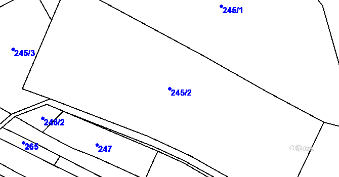 Parcela st. 245/2 v KÚ Hoštice u Litenčic, Katastrální mapa