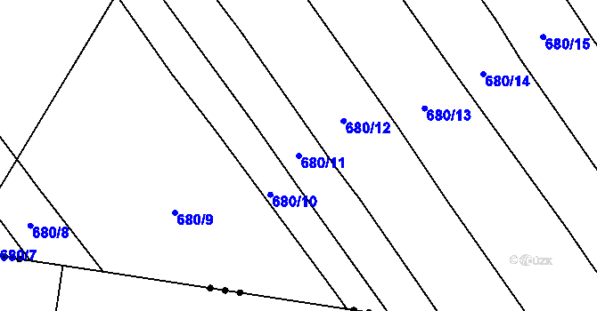 Parcela st. 680/11 v KÚ Hoštice u Litenčic, Katastrální mapa