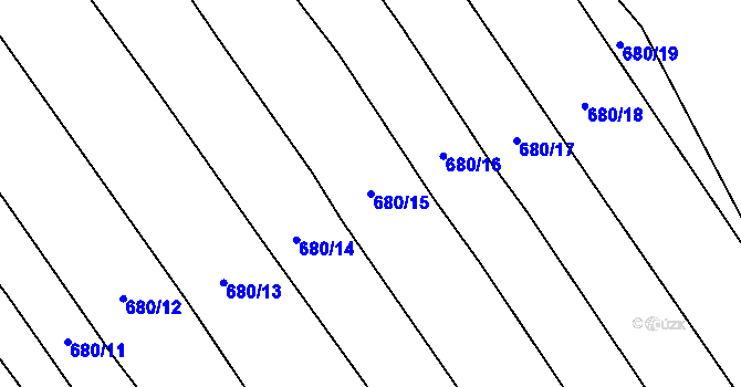 Parcela st. 680/15 v KÚ Hoštice u Litenčic, Katastrální mapa