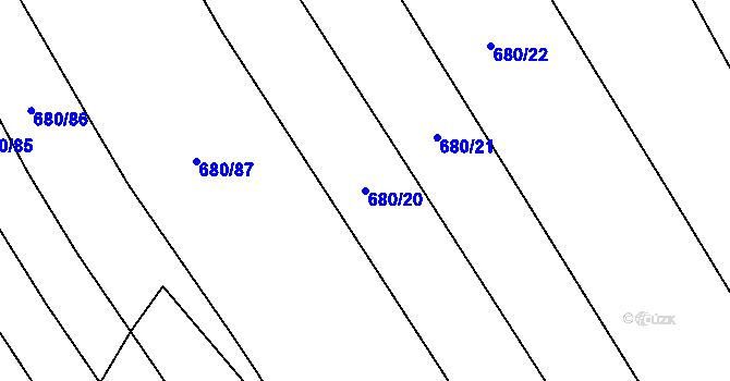 Parcela st. 680/20 v KÚ Hoštice u Litenčic, Katastrální mapa