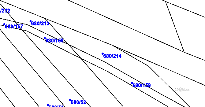 Parcela st. 680/214 v KÚ Hoštice u Litenčic, Katastrální mapa