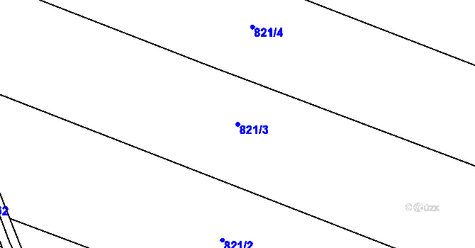 Parcela st. 821/3 v KÚ Hoštice u Litenčic, Katastrální mapa