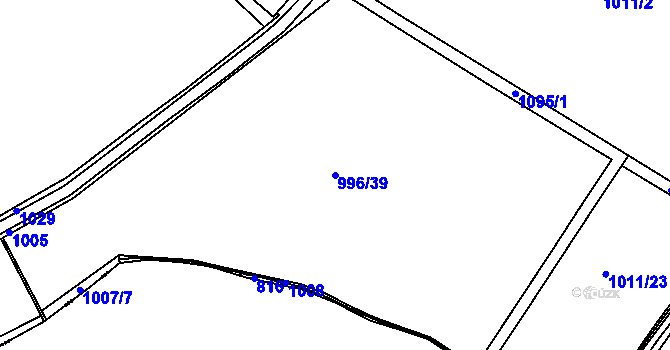 Parcela st. 996/39 v KÚ Hoštice u Litenčic, Katastrální mapa