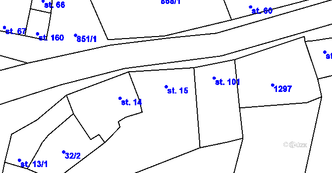 Parcela st. 15 v KÚ Heroltice, Katastrální mapa