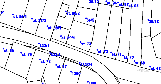 Parcela st. 73 v KÚ Heroltice, Katastrální mapa