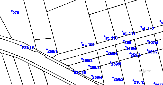 Parcela st. 109 v KÚ Heroltice, Katastrální mapa