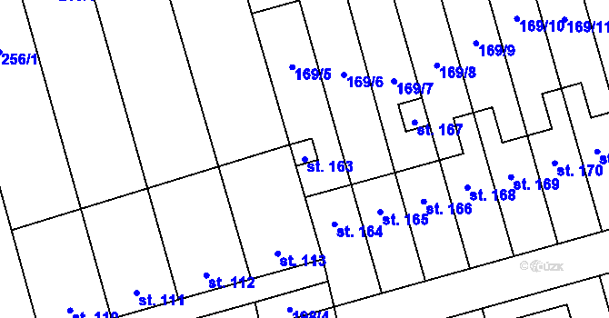 Parcela st. 163 v KÚ Heroltice, Katastrální mapa