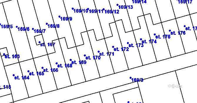 Parcela st. 171 v KÚ Heroltice, Katastrální mapa