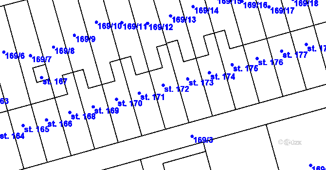 Parcela st. 172 v KÚ Heroltice, Katastrální mapa