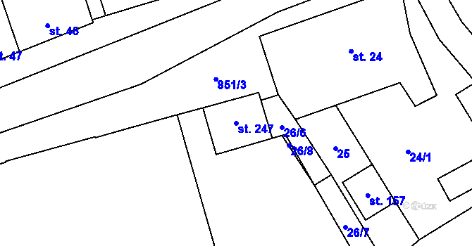 Parcela st. 247 v KÚ Heroltice, Katastrální mapa
