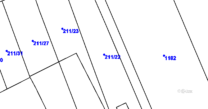 Parcela st. 211/22 v KÚ Heroltice, Katastrální mapa