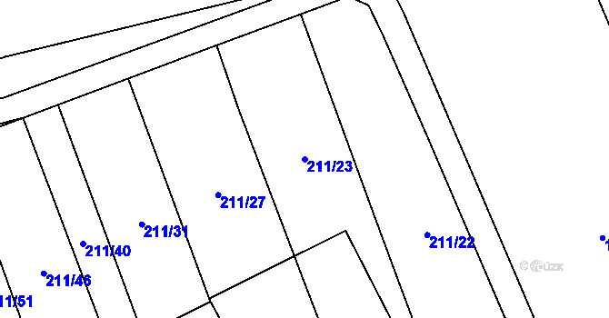Parcela st. 211/23 v KÚ Heroltice, Katastrální mapa