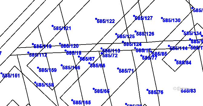 Parcela st. 585/72 v KÚ Heroltice, Katastrální mapa