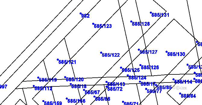Parcela st. 585/122 v KÚ Heroltice, Katastrální mapa