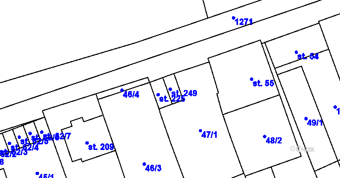 Parcela st. 249 v KÚ Heroltice, Katastrální mapa