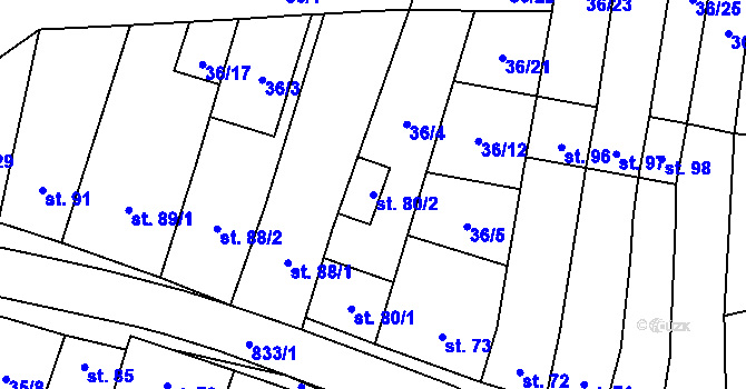 Parcela st. 80/2 v KÚ Heroltice, Katastrální mapa