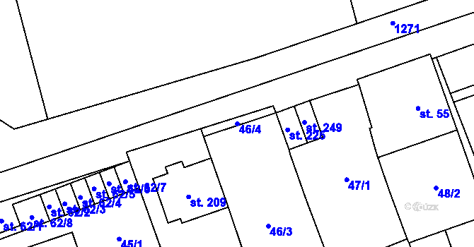 Parcela st. 46/4 v KÚ Heroltice, Katastrální mapa
